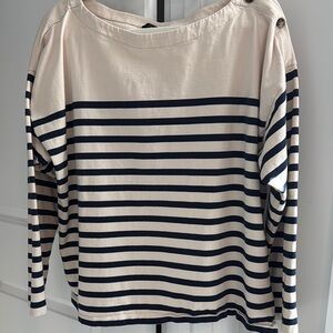 Striped Navy and White Women's Top